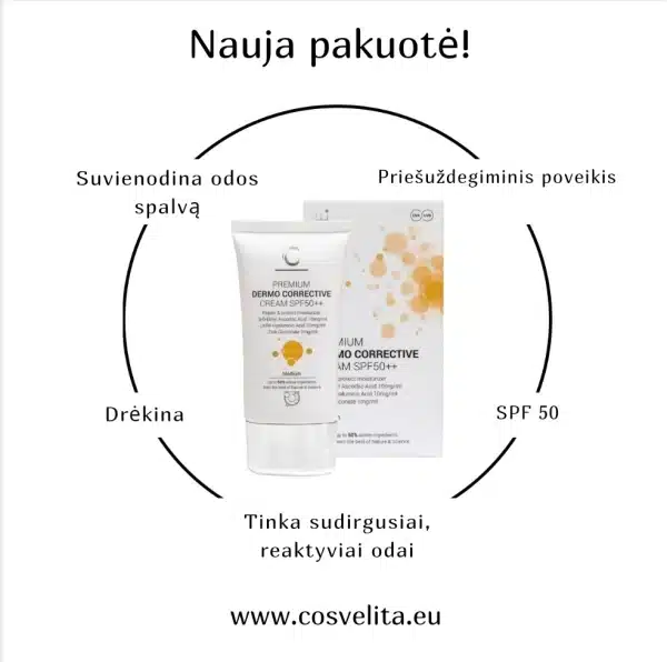 Cliniccare Dermo Corrective koreguojamasis kremas SPF50++, spalva Medium, 35ml