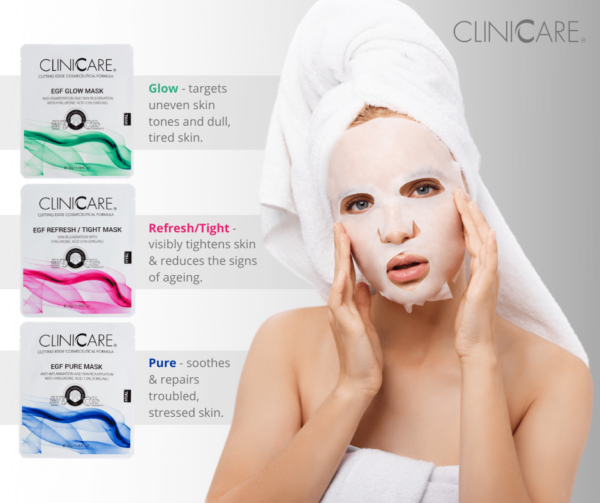 Cliniccare EGF REFRESH lakštinė kaukė, 35 g