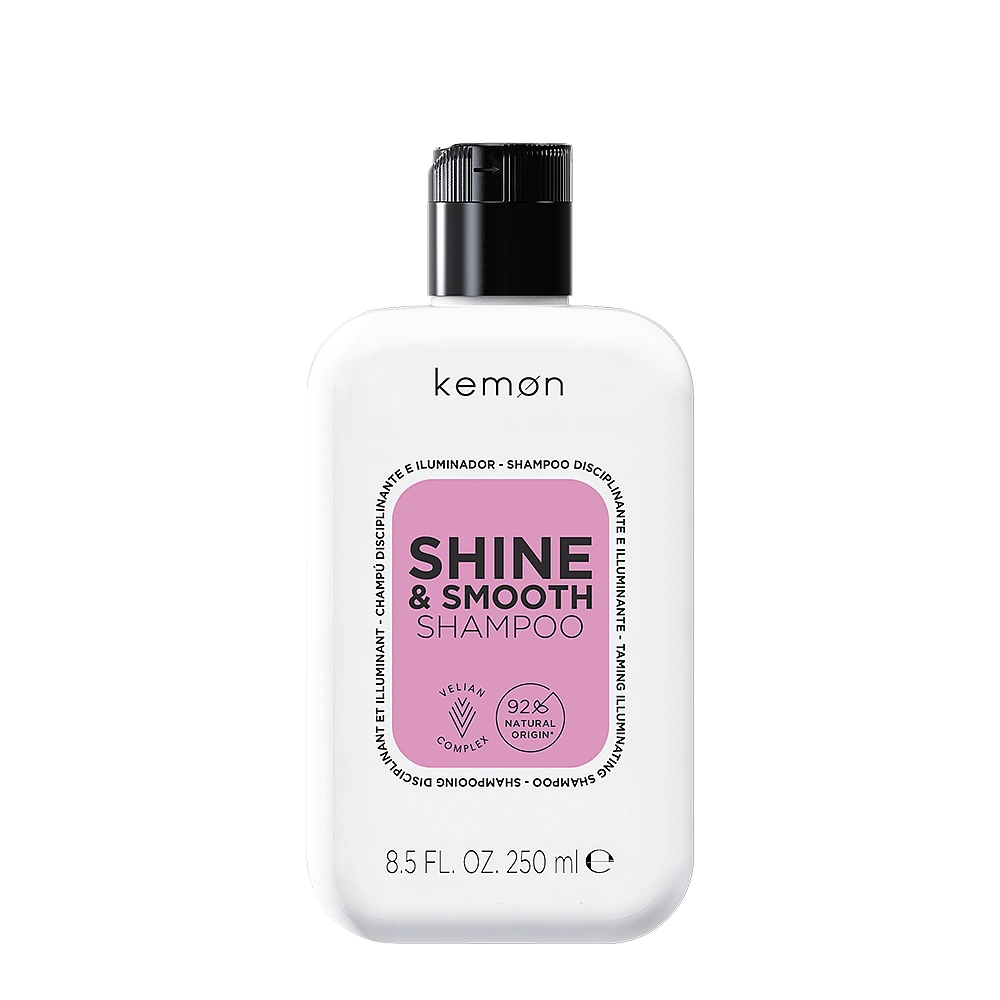 KEMON CARE SHINE & SMOOTH žvilgesio ir glotnumo plaukams suteikiantis šampūnas, 250 ml